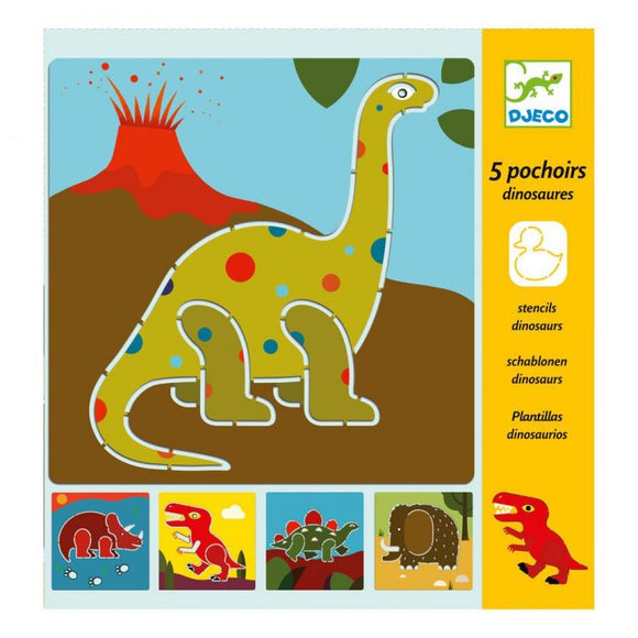 5 Pochoirs dinosaures - Djeco