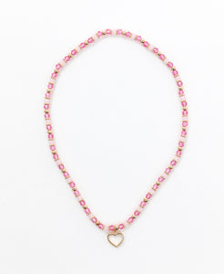 Collier rose coeur