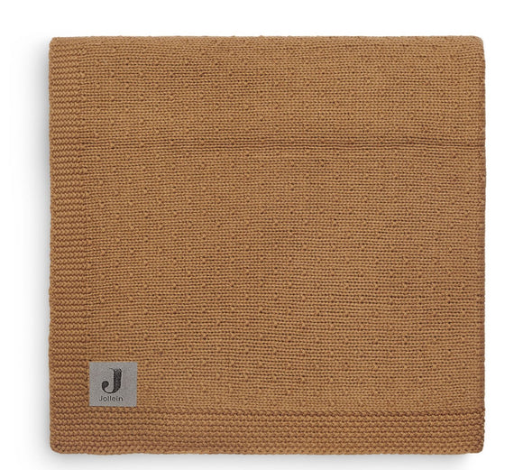 Couverture Lit de Bébé 100x150cm Bliss Knit (Caramel)-Jollein