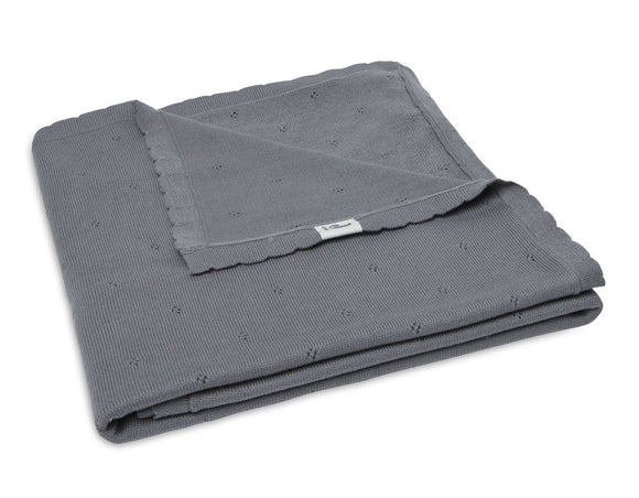 JOLLEIN — Couverture bébé 100x150 cm Pointelle Storm Grey