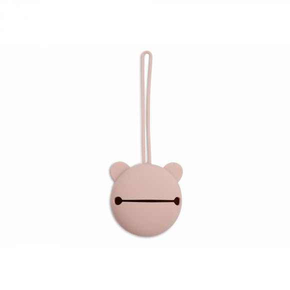 porte tétine en silicone (couleur rose)