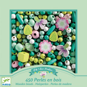 450 Perles en bois fleurs Djeco