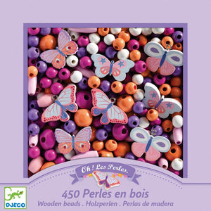 450 Perles en bois papillon - Djeco