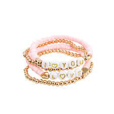 Lot de 4 bracelets Love