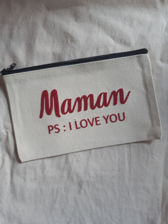 Pochette en coton - Maman Ps i love you