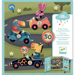 Stickers repositionnables Les voitures Djeco