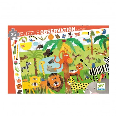 Puzzle observation - Jungle - 35 pièces